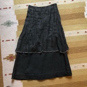 Linen tiered skirt Swedish designer